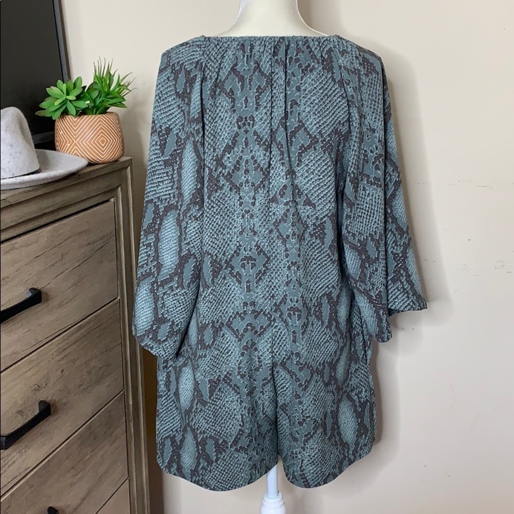 Olivaceous Snakeskin Python Print Romper - image 2